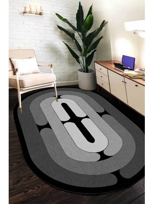 Dijital Kaymaz Yıkanabilir Modern Salon Halısı Mutfak Halısı Koridor Halısı Oval Halı Yolluk DC-4054