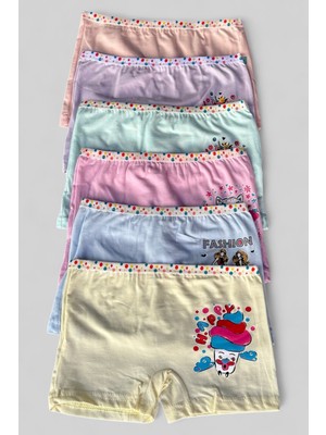 6'lı Dondeza Baskılı Kız Çocuk Boxer Pastel Renkler