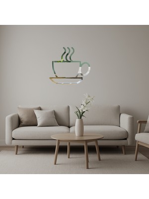 Çay Veya Kahve Fincanı  Dekoratif Duvar Aynalı Tablosu - UST3803-8893