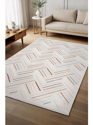 Cotto Cool CL002R Renkli Akrilik Halı Tozu Az Pamuk Tabanlı Salon Koridor Oturma Yatak Odası Halısı