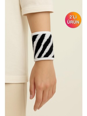 Ender Home Wild Spirit 2'li Zebra Desen Bilek Bandı – %100 Pamuklu ve Yumuşak