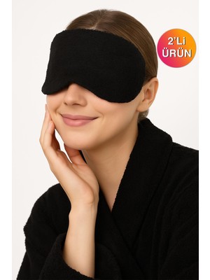 Ender Home DreamSoft 2'li Kadife Dokulu Göz Bandı – Lüks Yumuşaklık & %100 Pamuk