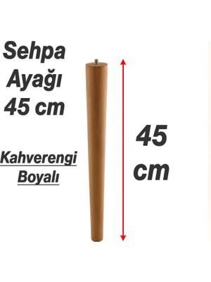 Ahşap Kahverengi 4’lü Set 45 cm Doğal Boyalı Sehpa ve Masa Ayağı Modern Mobilya Ayağı Ayakları