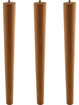 Sehpa ve Masa Ayağı 3 Adet 45 cm Kahverengi Boyalı Bohem Ahşap Mobilya Aksesuar Ayakları Silindir