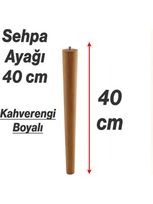 Doğal Ahşap 40 cm 4 Adet Kahverengi Boyalı Bohem Silindir Masa ve Sehpa Ayağı Mobilya Ayakları