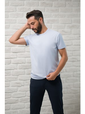Paul Martin Slimfit Fit Bisiklet Yaka Rayon Kumaş Full Likralı T-Shirt