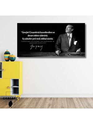 Panoramik Kanvas Makam Panosu Atatürk Sözleri Gençler Hakkında Sözü