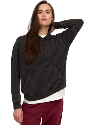 Ess Elevated Wash Hoodie Kadın Siyah Günlük Stil Sweatshirt 68810301