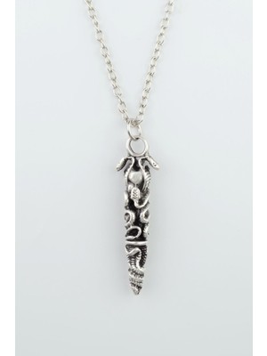 Çift Yılanlı Çubuk Gümüş Kaplama Düz Zincir Kolye