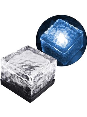 PM-21649 Solar Mavi Ledli Tuğla Görünümlü Bahçe Dekorasyon Aydınlatma