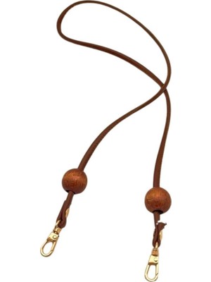 Angel Çanta Aksesuar Suni Deri 5 mm Boncuklu Tek Çanta Sapı 90 cm Taba Renk