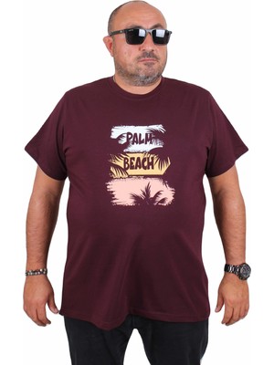 Mocgrande Erkek Büyük Beden Sıfır Yaka Tişört Palm Beach 25188 Murdum
