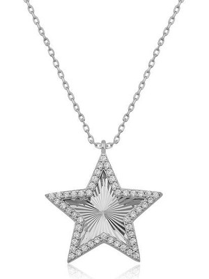 Fırfırlı Yıldız 925 Ayar Gümüş Kolye