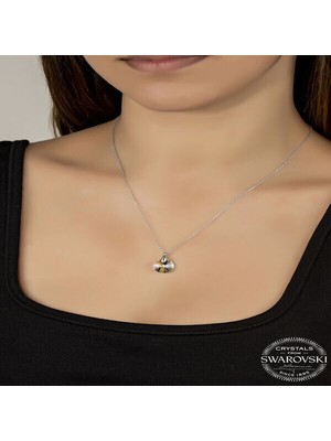  Crystal Taşlı 925 Ayar Gümüş Kolye