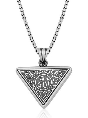 Üçgen Muskalık Cevşen 925 Ayar Gümüş Kolye