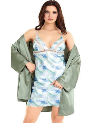 Iç Giyim Moongirl Saten Kısa Ikili Gecelik Takım