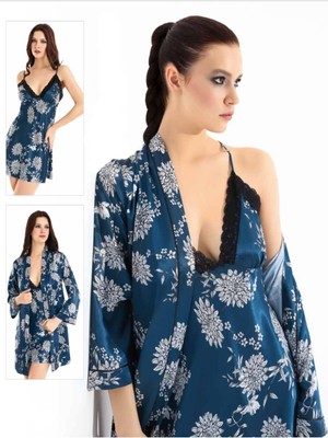 Iç Giyim Moongirl Saten Kısa Ikili Gecelik Takım