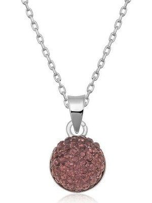 Kristal Zirkon Taşlı Kalp 925 Ayar Gümüş Kadın Kolye