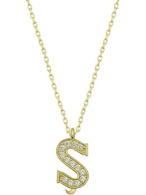 Ş Harfi Gold 925 Ayar Gümüş Kadın Kolye