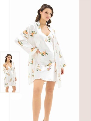 Iç Giyim Moongirl Saten Kısa Ikili Gecelik Takım