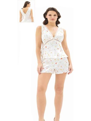 Iç Giyim Moongirl Saten Şortlu Gecelik Takım