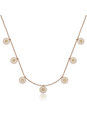 Papatya Şans 925 Ayar Gümüş Kadın Kolye