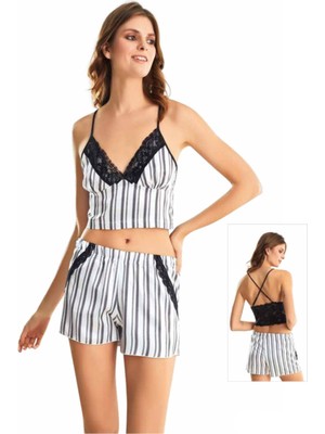 Iç Giyim Moongirl Saten Şortlu Gecelik Takım