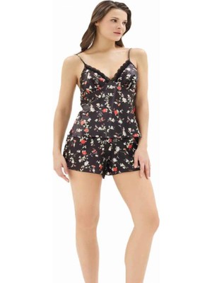 Iç Giyim Moongirl Saten Şortlu Gecelik Takım