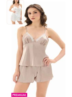 Iç Giyim Moongirl Fantezi Saten Şortlu Takım Gecelik