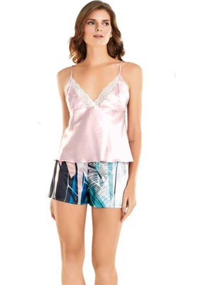 Iç Giyim Moongirl Saten Şortlu Gecelik Takım