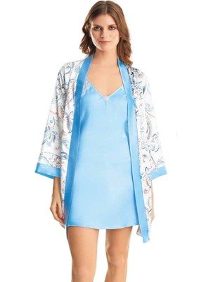 Iç Giyim Moongirl Saten Kısa Ikili Gecelik Takım