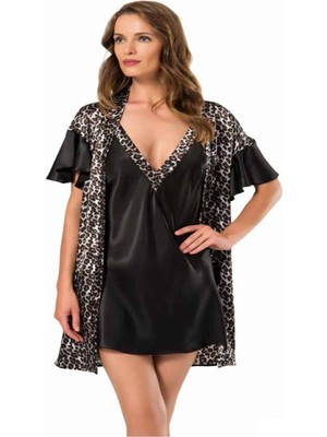 Iç Giyim Moongirl Saten Kısa Ikili Gecelik Takım