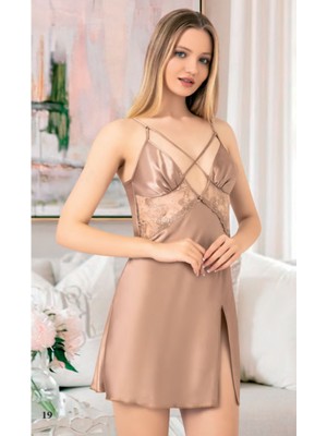 Iç Giyim Miss Laris Saten Dantel Işlemeli Gecelik