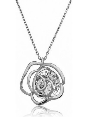 Gül 925 Ayar Gümüş Kadın Kolye