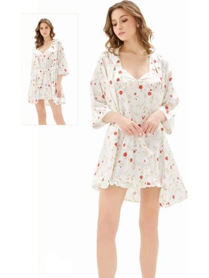 Iç Giyim Moongirl Saten Kısa Ikili Gecelik Takım