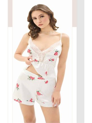 Iç Giyim Moongirl Saten Şortlu Gecelik Takım