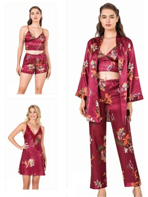 Iç Giyim Moongirl Saten Gecelik Set Takım