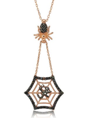 Allah Muhammet Yazılı Örümcek Ağı 925 Ayar Gümüş Kolye