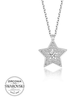   Taşlı Yıldız Taş 925 Ayar Gümüş Kolye