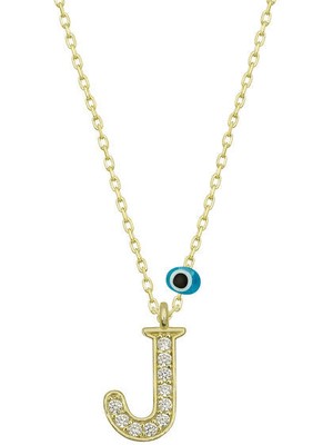 J Harfi Gold 925 Ayar Gümüş Kadın Kolye