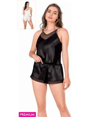 Iç Giyim Moongirl Fantezi Saten Şortlu Takım Gecelik