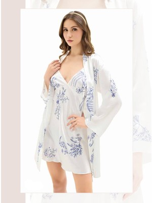 Iç Giyim Moongirl Saten Kısa Ikili Gecelik Takım