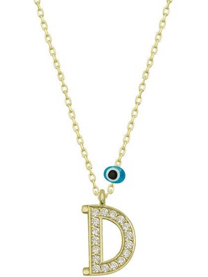 D Harfi Gold 925 Ayar Gümüş Kadın Kolye