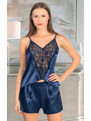 Iç Giyim Miss Laris Saten Şortlu Gecelik Takım