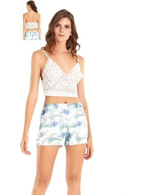 Iç Giyim Moongirl Saten Şortlu Gecelik Takım