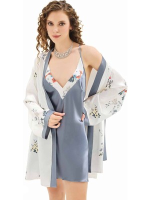 Iç Giyim Moongirl Saten Kısa Ikili Gecelik Takım