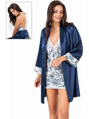 Iç Giyim Moongirl Saten Kısa Ikili Gecelik Takım