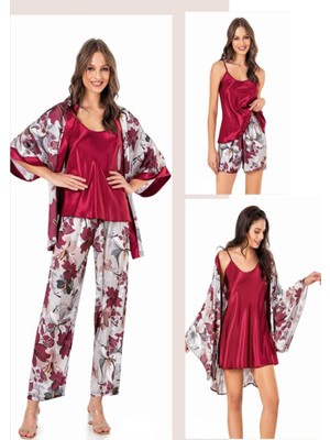 Iç Giyim Moongirl Saten Gecelik Set Takım