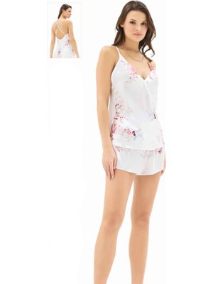 Iç Giyim Moongirl Saten Şortlu Gecelik Takım