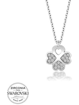   Taşlı Çicek Taş 925 Ayar Gümüş Kolye